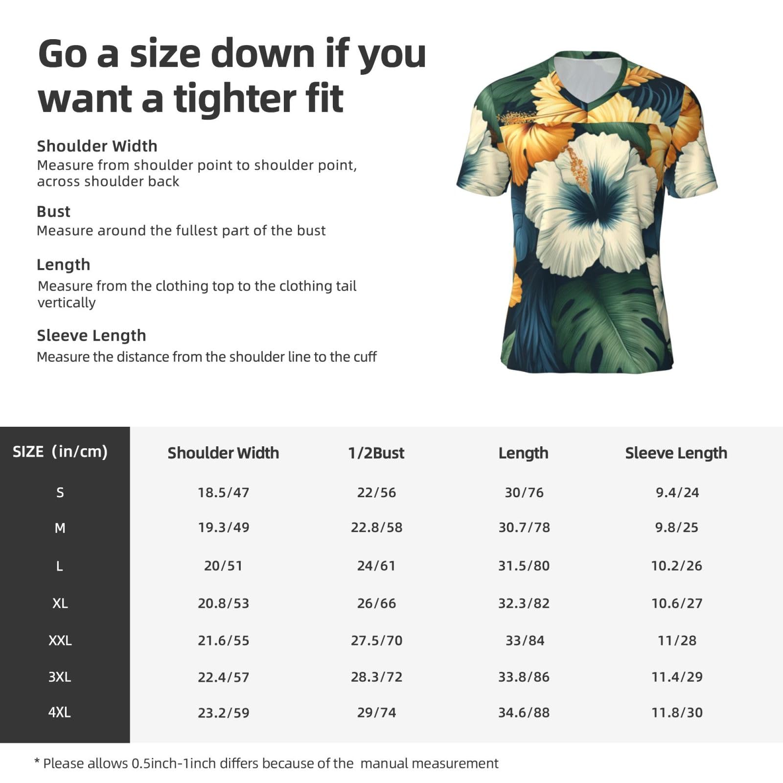 Stylish Athletic Sports Jersey Hibiscus-Tropical-Flower Men's Rugby Jersey Large