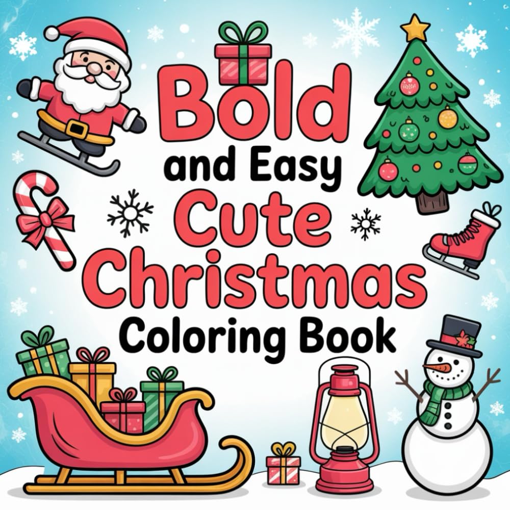 Bold and Easy Christmas Coloring Book