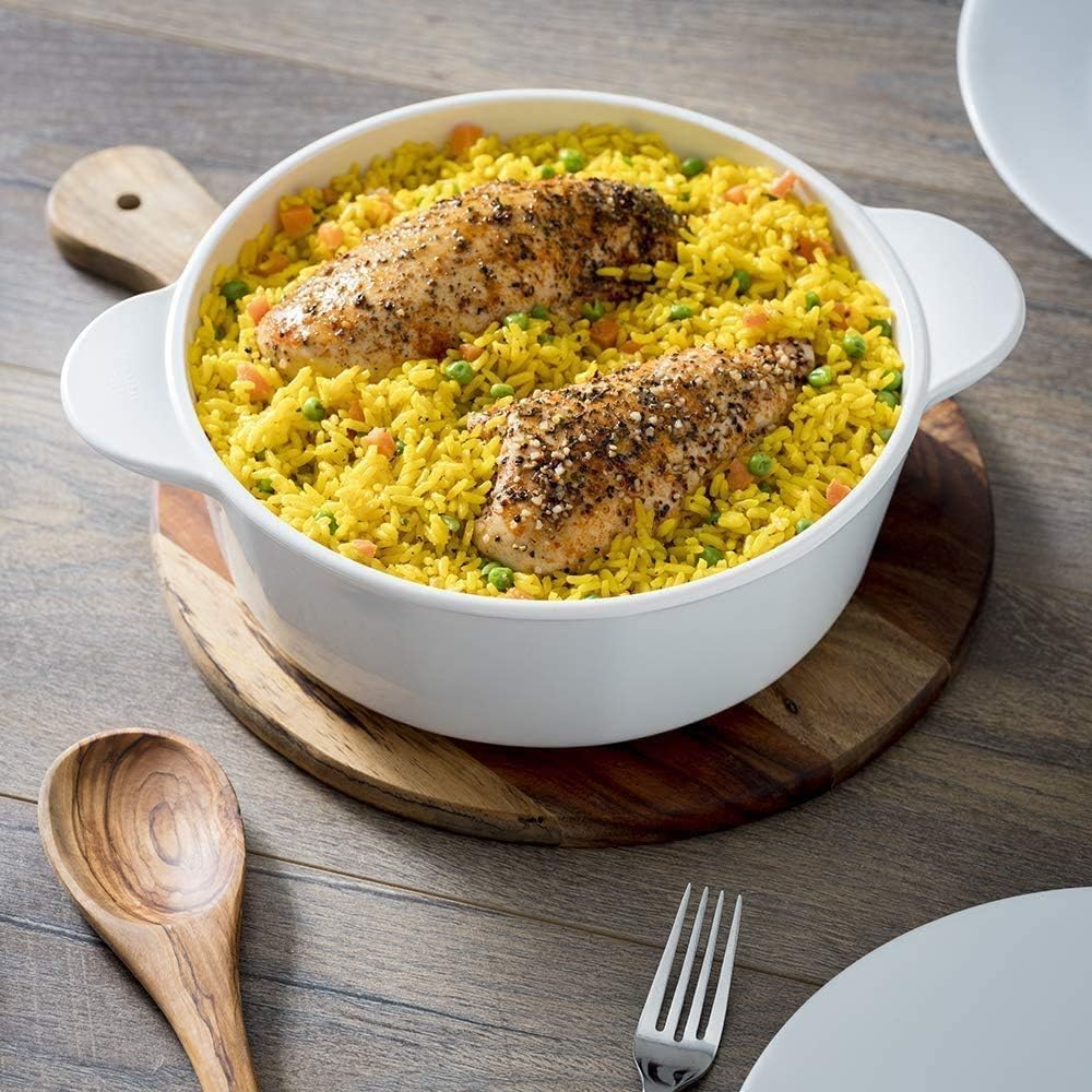 large round casserole dish