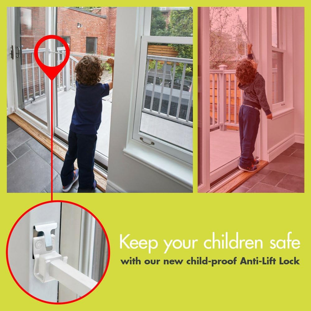 Ideal Security Sliding Patio Door Security Bar with Child-Proof Lock, Extendable, Black (25.75-47.5 Inches)