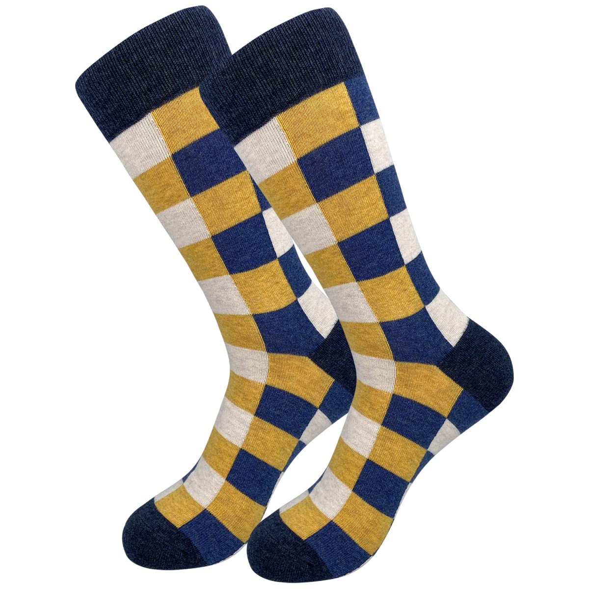 HHX YONLEE Calcetines de vestir para hombre, 5/6/10 pares de calcetines coloridos de algodón novedoso, casuales, divertidos, talla 10-13
