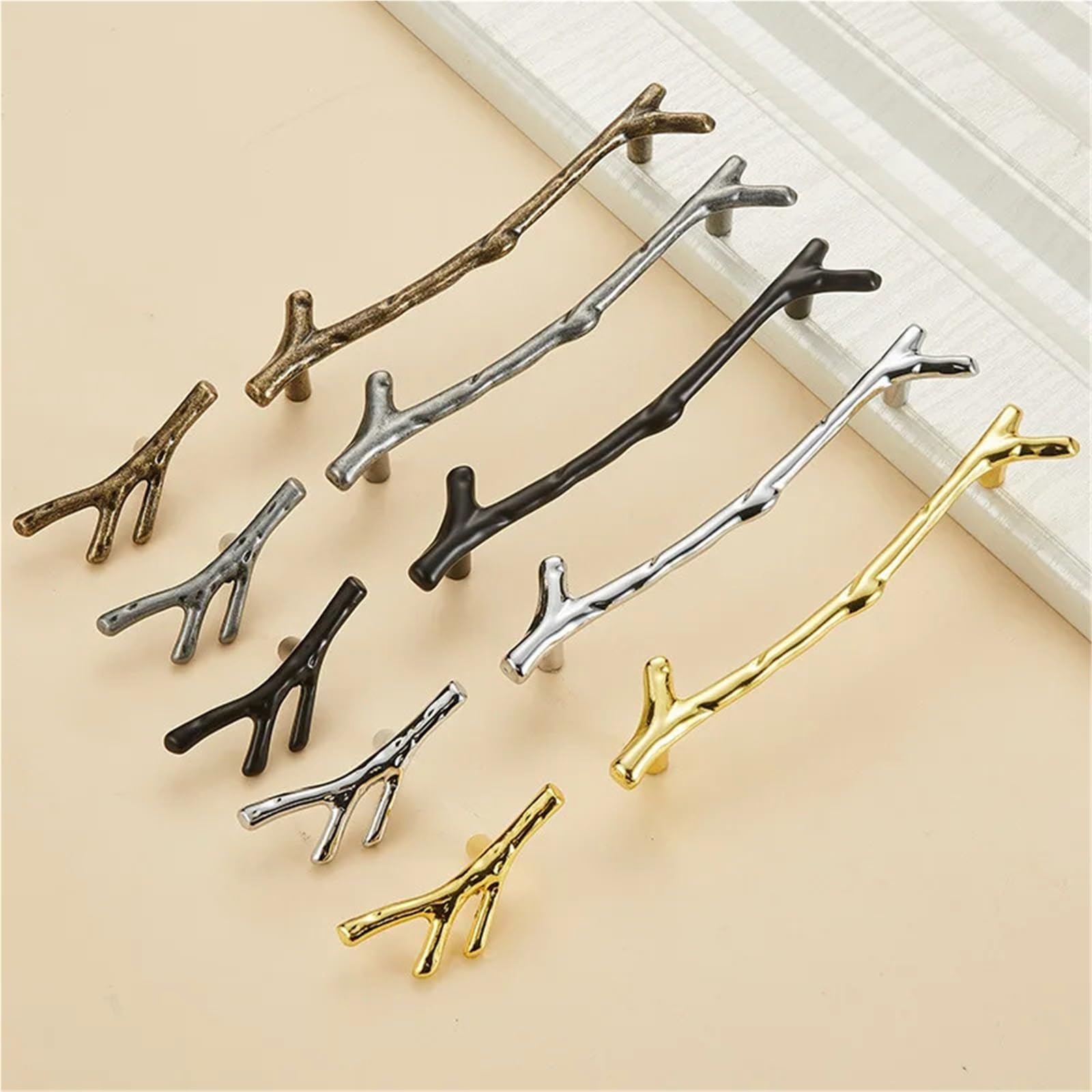 4 Pcs Kitchen Cabinet Storage Handle Antique Door Closet Dressers Wardrobe Furniture Handles(Black-128mm)