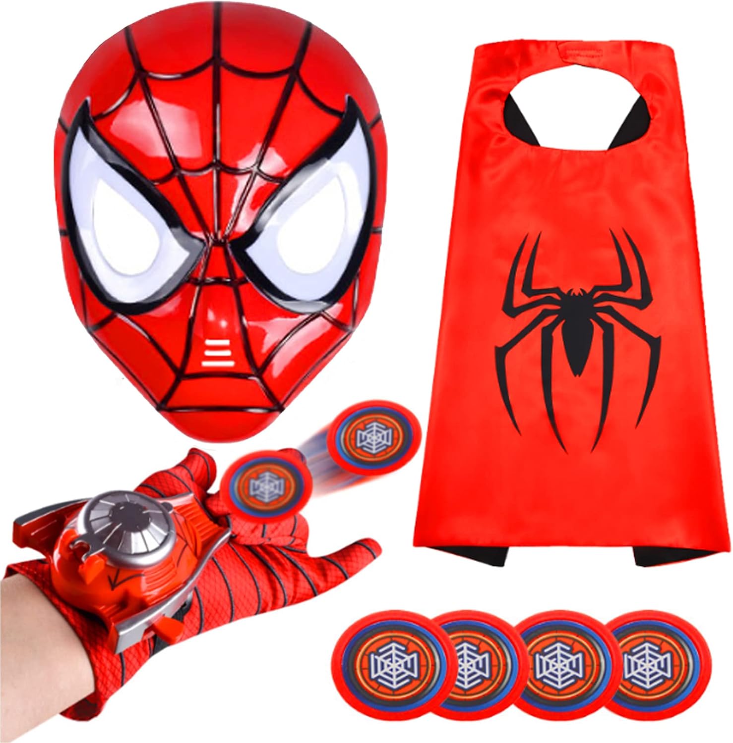 AODAI Kids Superhero LED Mask - Superhero Toys and Mask - 4-10 Year Old Boy Superhero Gifts Superhero Role Play Toy Set