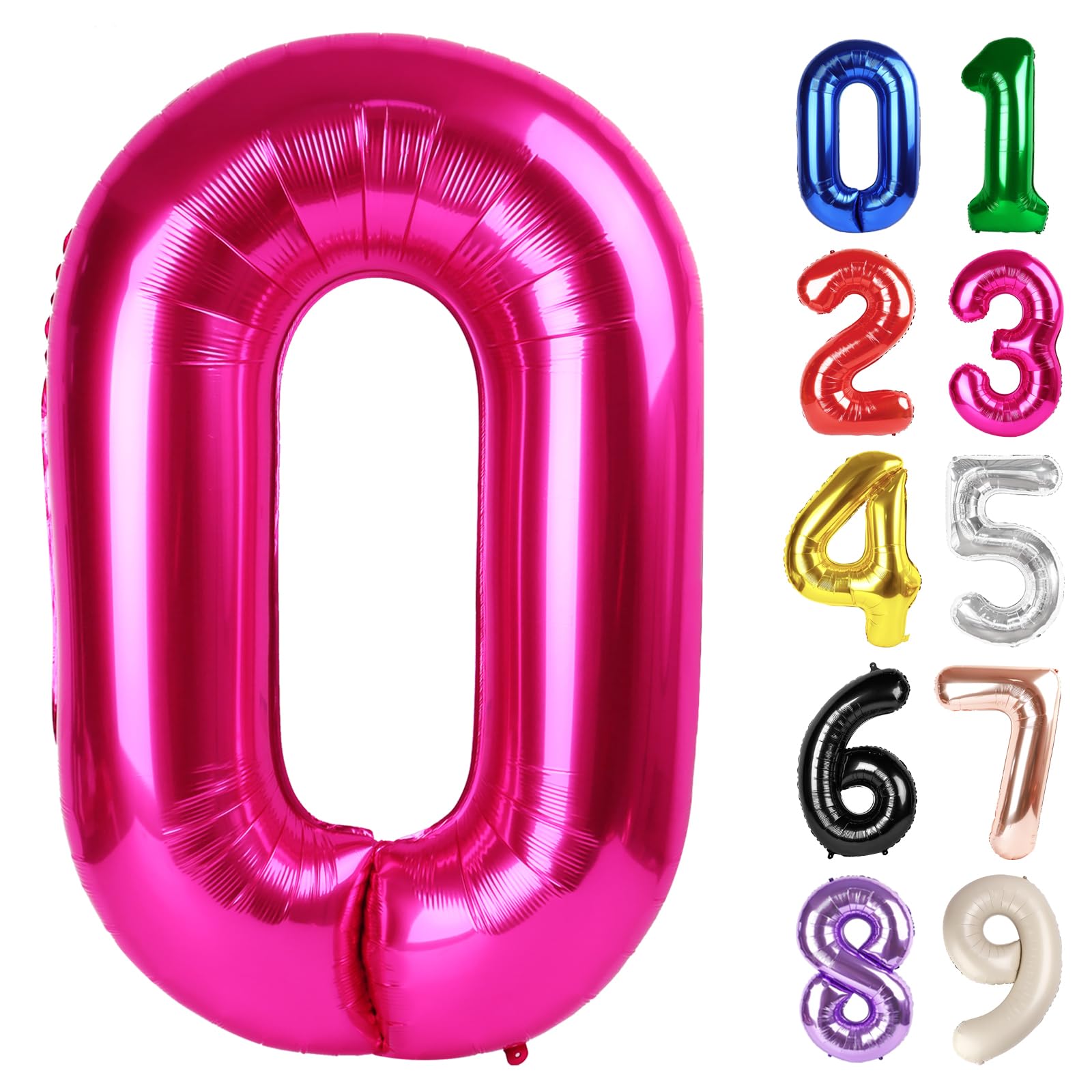 Photo 1 of 28 Balloon - Hot Pink Birthday Number Balloons, 40 Inch Party Decorations