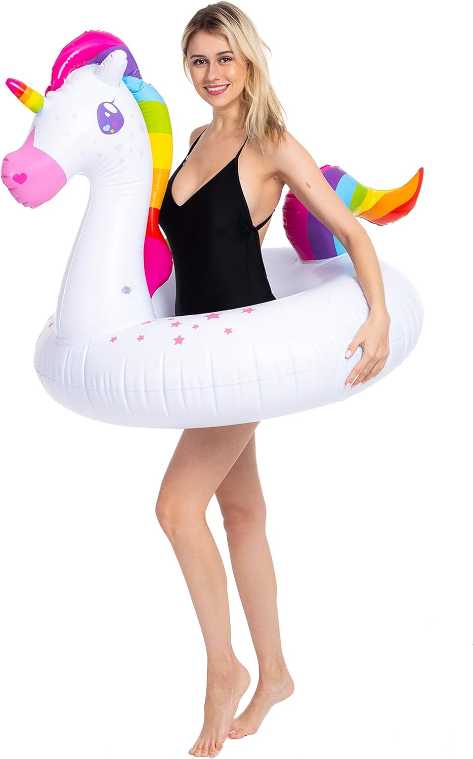 JOYIN Inflatable Flamingo and Unicorn Pool Float 2 Pack, Fun Beach Floaties, Swim Party Toys, Summer Pool Raft Lounger for Adults & Kids (Inflates to Over 4ft. Wide) : Toys & Games