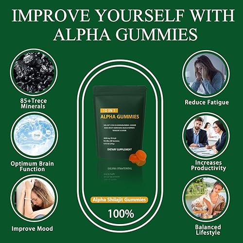 Miniatura 5 de True Alpha Gummies 10 en 1  4000 mg de Alpha Shilajit Gummies para hombres  Impulso de energía y apoyo inmunológico  con Shilajit, Ashwagandha,