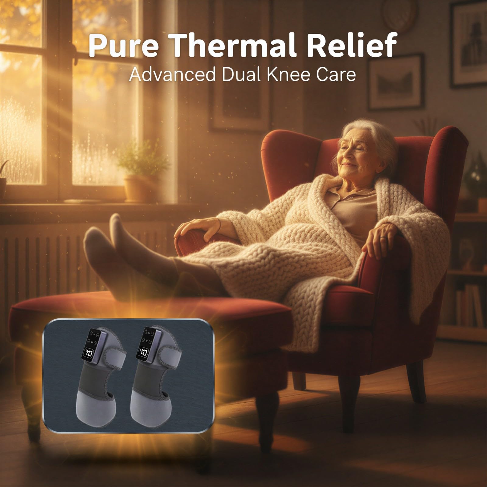 2 rodilleras masajeadoras para comodidad de las articulaciones, rodillera eléctrica inalámbrica con pantalla digital, soporte de rodilla autocalentable para tensión muscular, regalo cálido para