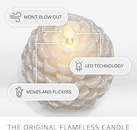 Vista 10 de Luminara Pinecone - Velas sin llama, con acabado marrón tiza, figuras de cono de pino, velas LED sin perfume, funcionan con pilas, con temporizador