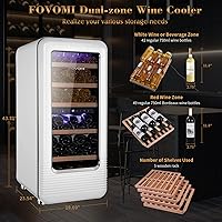 Vista 2 de Refrigerador de vino, 91 botellas, enfriador de vino de doble zona, refrigerador de bebidas de vino grande, bodega independiente, capacidad para 91