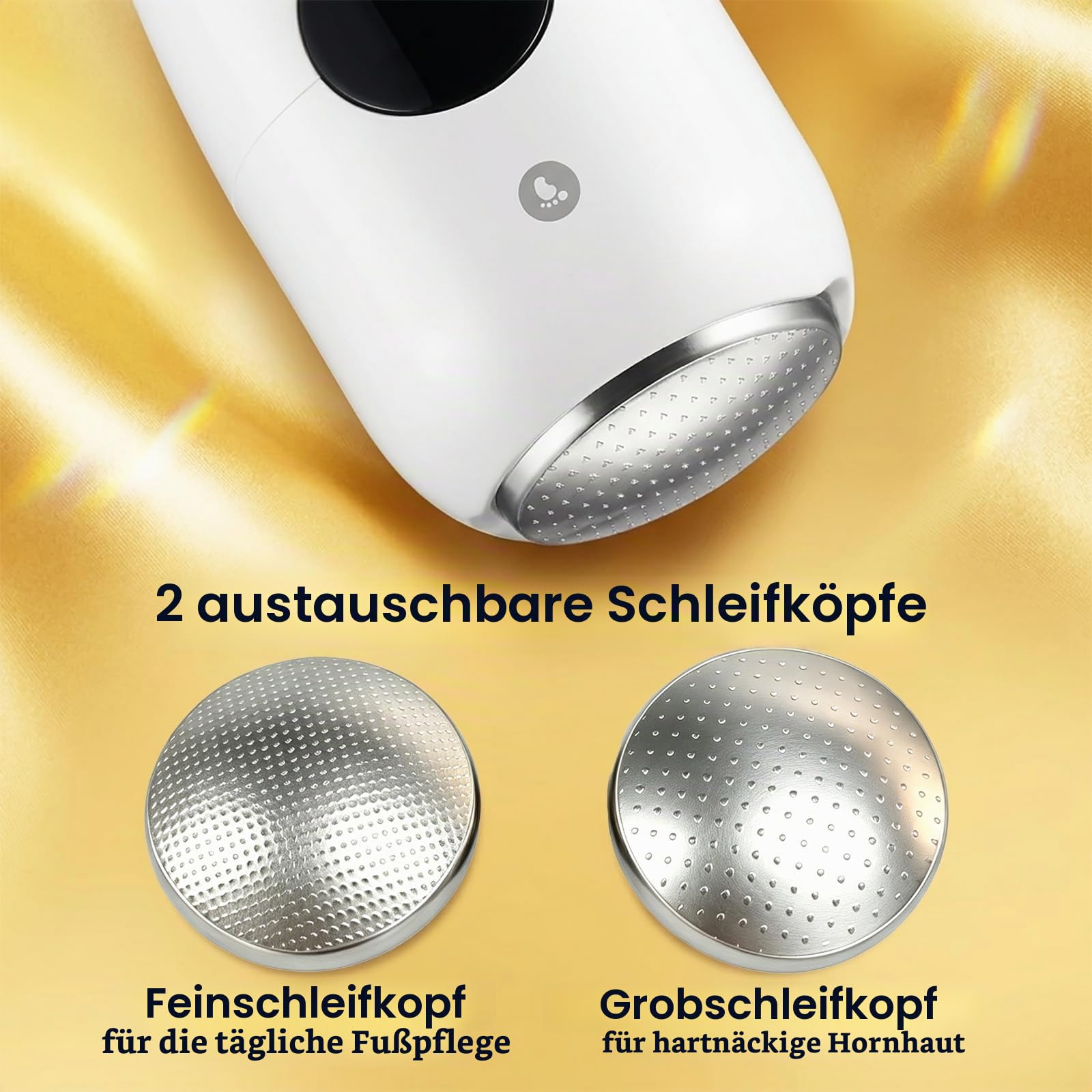 Hornhautentferner Elektrisch Fußfeile Pediküre Set Gerät | Fußfeile Elektrisch, 26000Pa Leistung, 3 Geschwindigkeiten, IPX6 wasserdicht, 750mAh Akku, USB-C, für gepflegte Füße