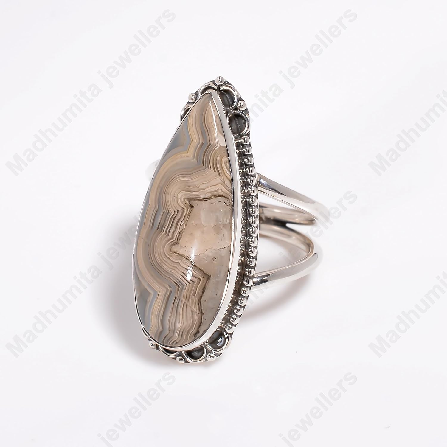 Crazy Lace Agate Ring Gemstone Ring 925 Sterling Silver Ring Statement Ring Agate Jewelry Handmade Jewelry Valentines Day Gift for Women - Image 5