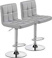 Vista 10 de Yaheetech Taburetes de bar de terciopelo rosa, juego de 4 taburetes de bar ajustables, taburetes giratorios sin brazos con cojín de asiento grueso