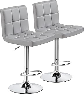 Yaheetech Bar Stools Set of 2, PU Leather Adjustable Barstools, Modern C...