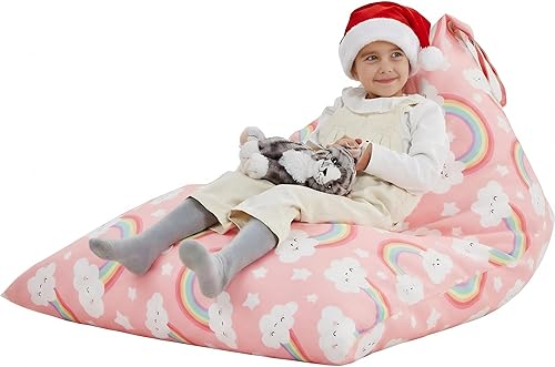 Miniatura 1 de Nobildonna Funda para puf de almacenamiento de animales de peluche para niños y adolescentes (sin relleno) 250 L, lavable, funda grande para puf