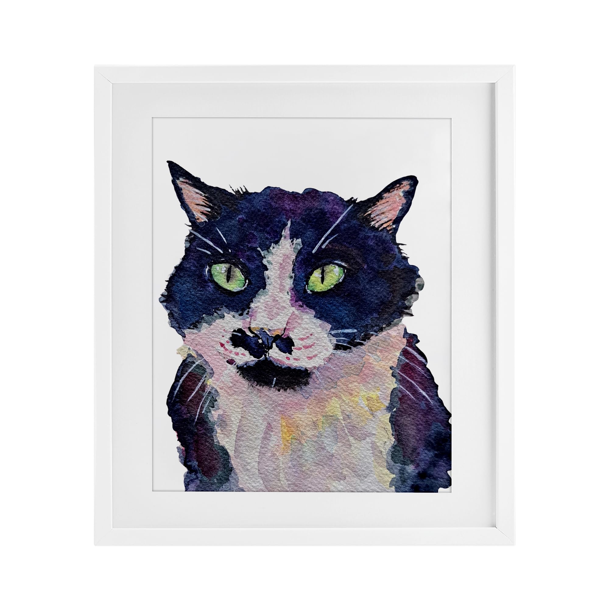 Peinture de chat smoking blanc pour habiller un mur vide avec style