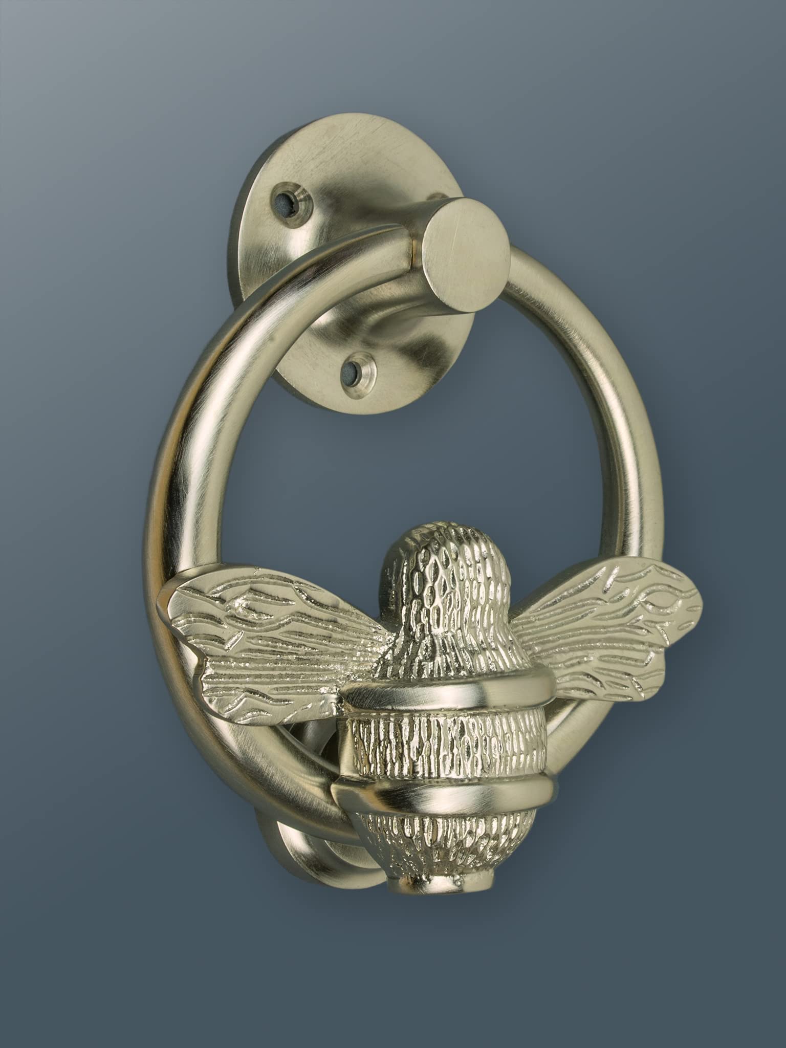 Brass Bee Kratki do drzwi Ring - Kocer do drzwi trzmieli z litego mosiądzu - klamki do drzwi od Brass Bee