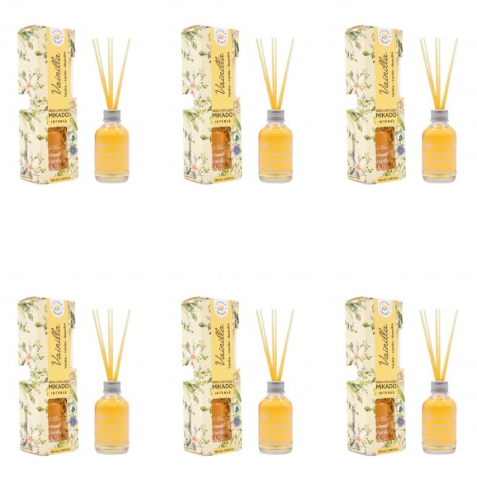 BricoLoco. Mikado Intense 100ml aromat waniliowy Bardziej wygodny i bezpieczny niż świece. Odświeżacz powietrza do domu, pokoju, Słodki aromat. (6)