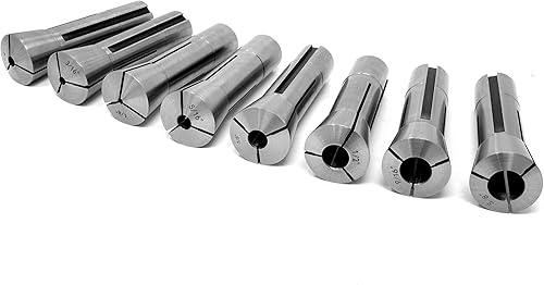 WEN 33182A Juego de pinzas de acero imperial de 8 piezas para fresadoras de metal R8