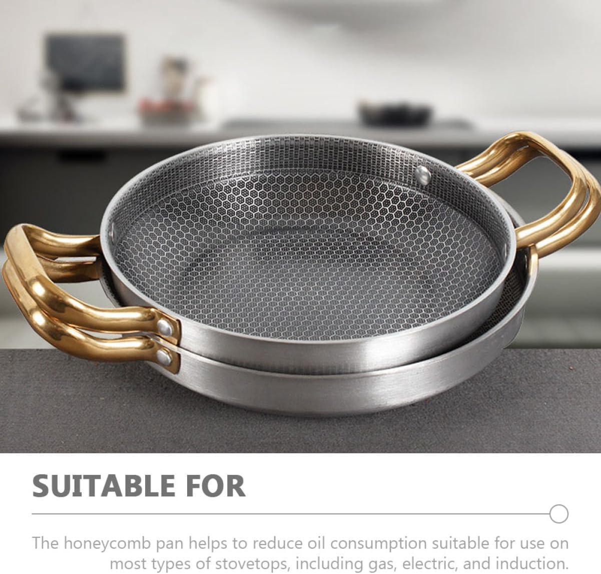 Stainless Steel Griddle Fry Pan Lid Nonstick Frying Pan Cookware Crawfish Cooker