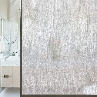 Window Film Non Adhesive Frosted Film Privacy Window Sticker Self Static Cling Vinly Glass Film Anti UV Decorative for Home Office Rain 35.4 Inch x 13.1 Feet
