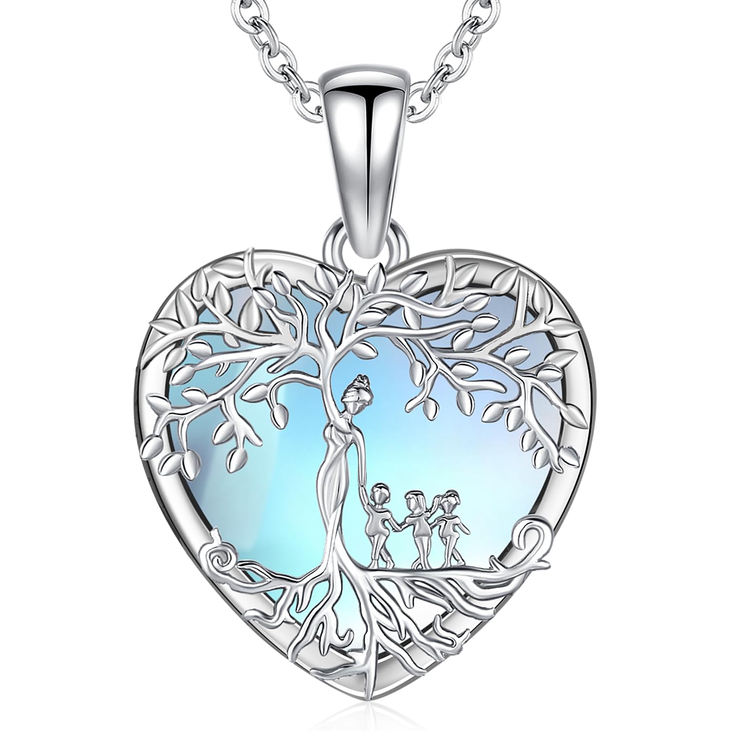Odinstone Collier Arbre de Vie en argent sterling 925 Pendentif Famille Bijoux pour Femme Cadeaux pour Maman Bijoux Fête des Mères