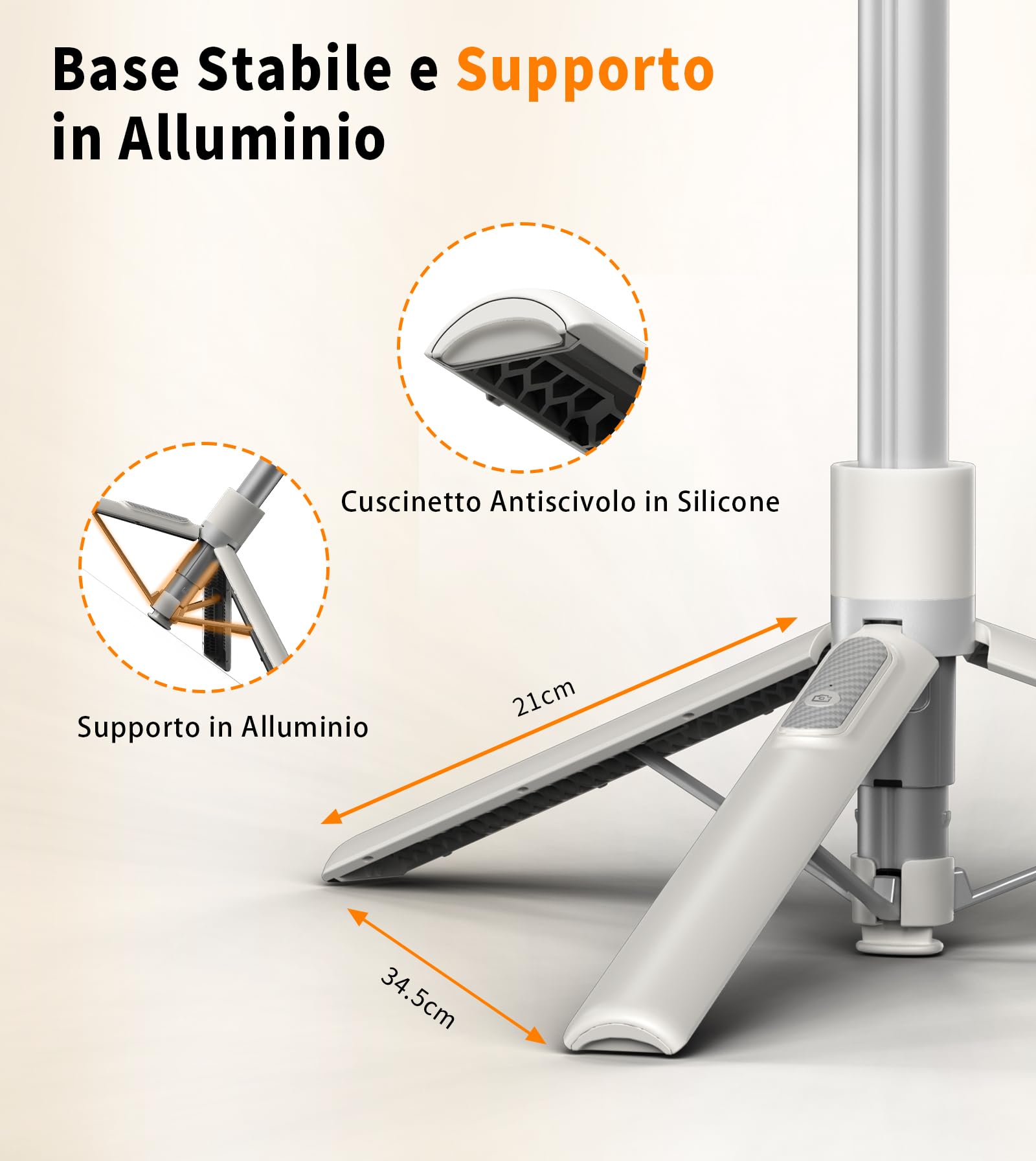 TONEOF 173cm Bastoni Selfie Treppiede Magnetico,Supporto Magnetico in Alluminio Resistente, Rotazione a 360°,Treppiede Viaggio Retrattile con Anello in Metallo&Telecomando,Monopiede per Telefoni