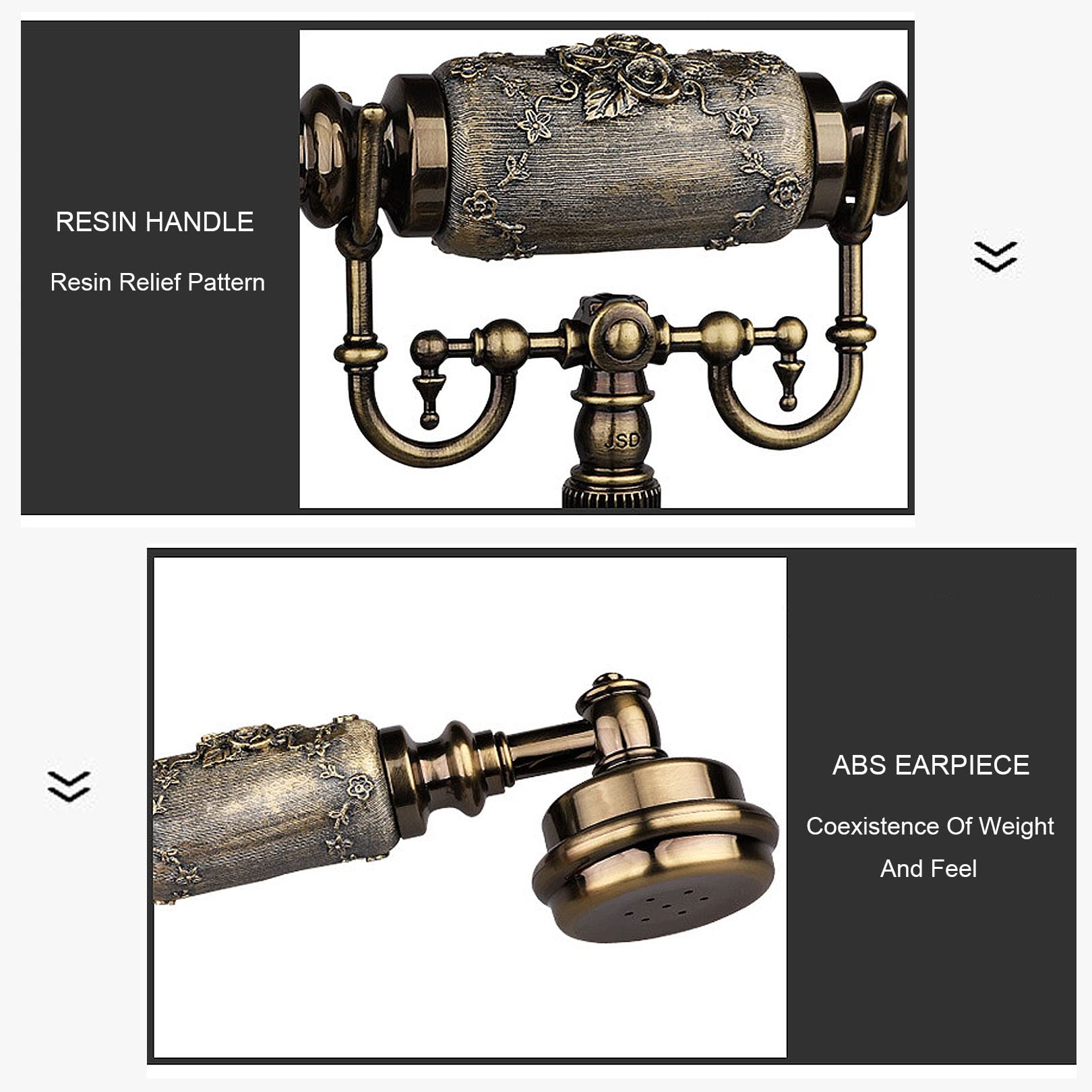 Téléphone, téléphones Fixes rétro à l'ancienne, téléphone Filaire pour la Maison et la décoration, Style européen Classique, galvanoplastie mentale