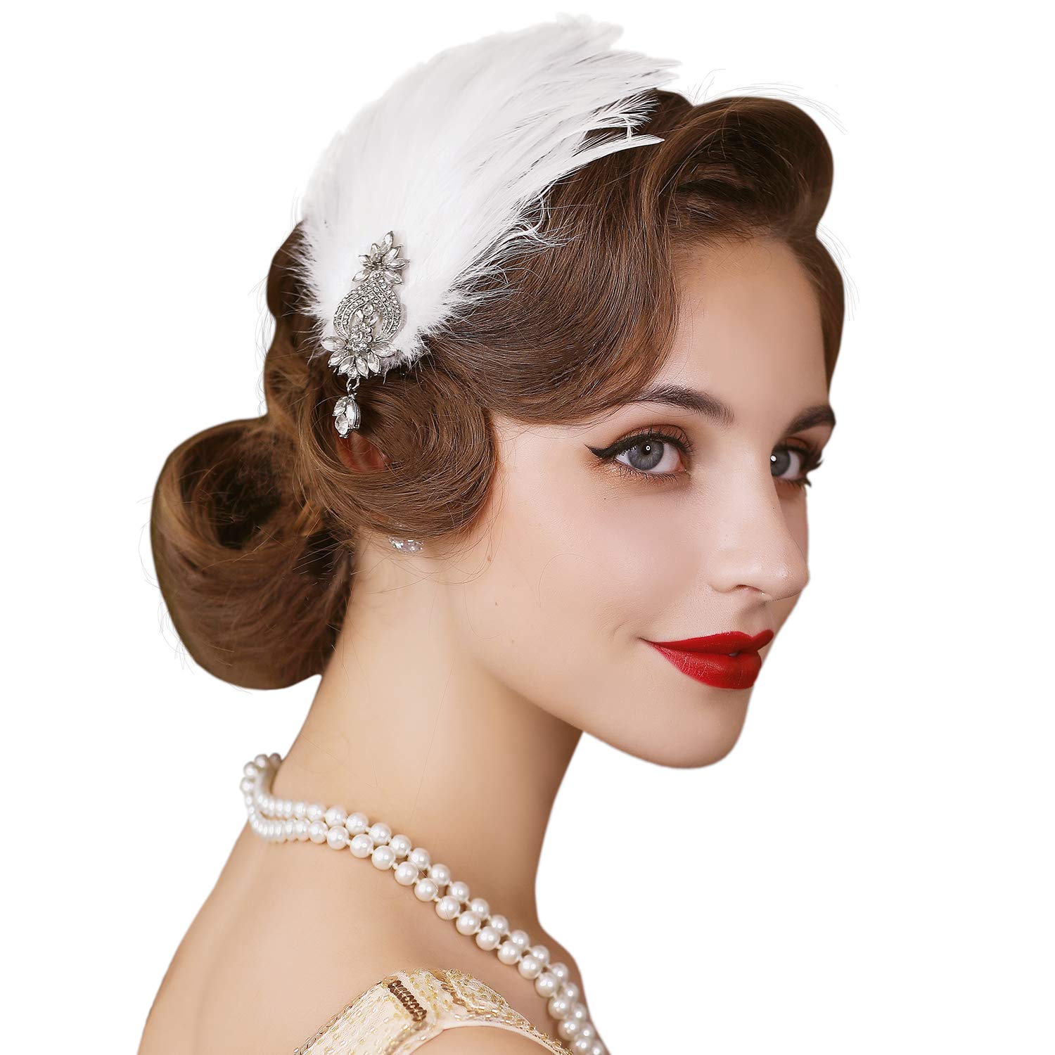 Buy SWEETV 1920s Feather Headpiece Flapper Headband Roaring 20s Hair 
