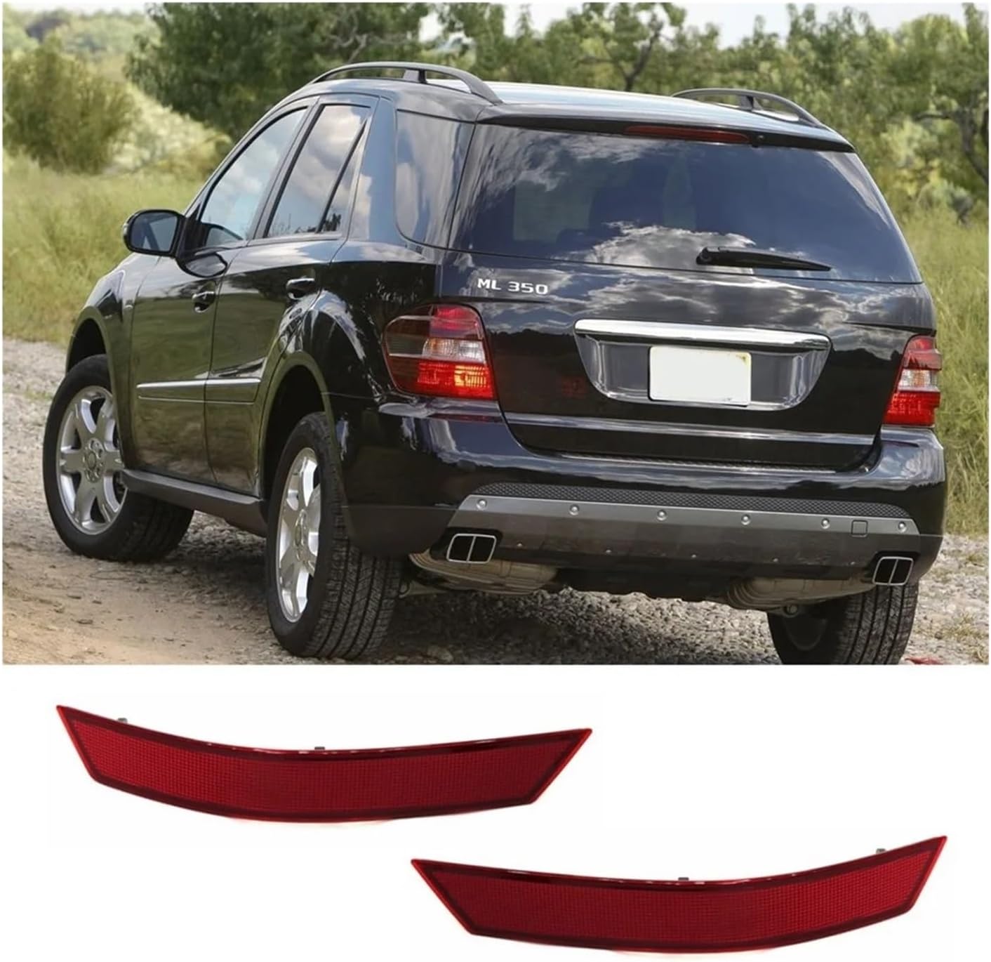 Rear Bumper Reflector Light Trim 1648200374 1648200674 Compatible With Mercedes-Benz W164 ML350 ML550 ML63 AMG 2008-2010 ML320 ML450