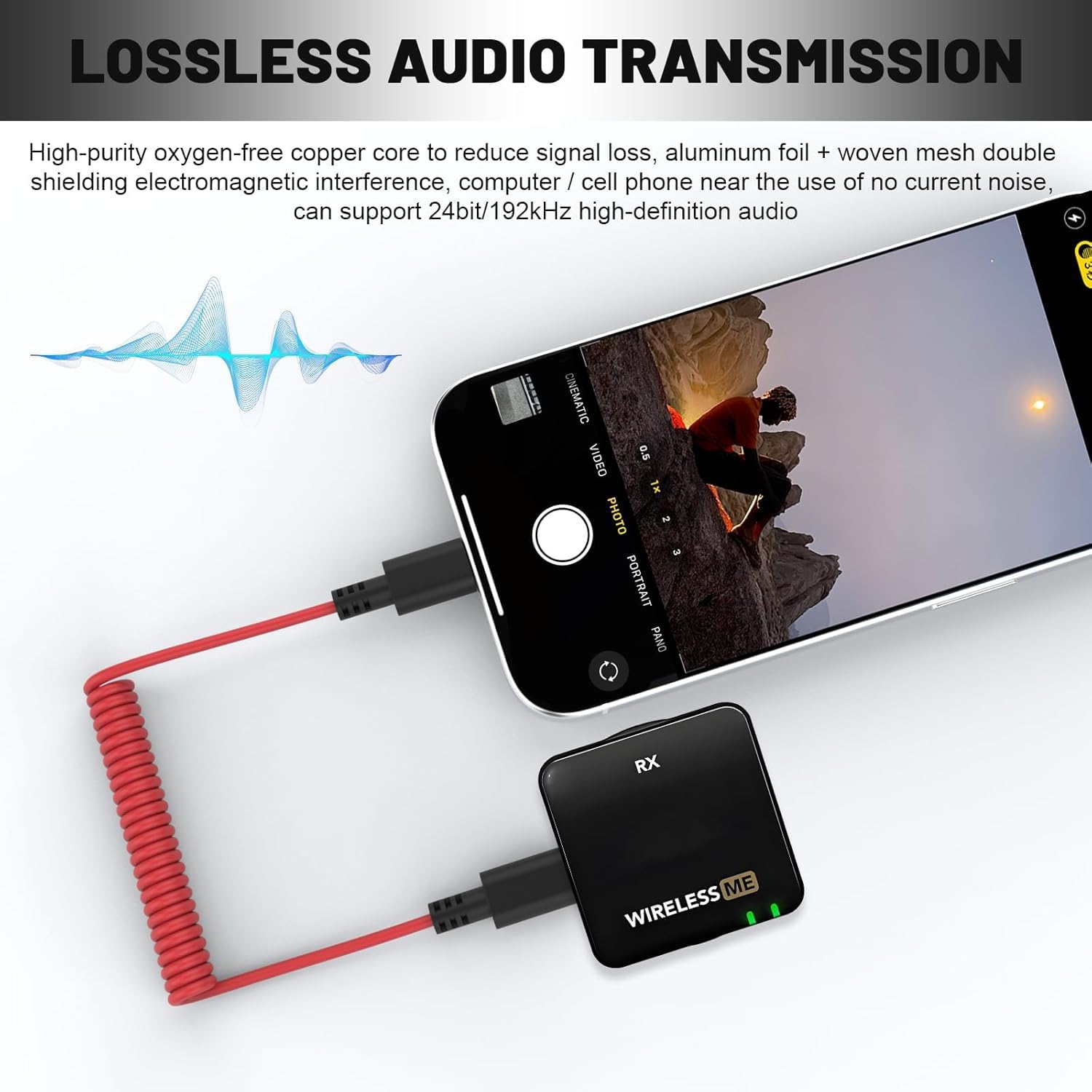 Kabel mikrofonowy USB C na USB C, kompatybilny z DJI Mic Mini/Mic 2, Rode Wireless GO II, ME, Pro, Hollyland Lark M1, M2, 150, MAX, MAX Duo kabel krosowy audio do iPhone 15/16, MacBook, laptopa