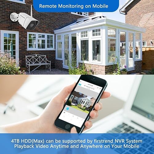 Miniatura 9 de Sistema de cámara de seguridad inalámbrica 1080P sistema NVR inalámbrico Firstrend 8CH con 8 cámaras de seguridad HD 1080P y disco duro de 3TB