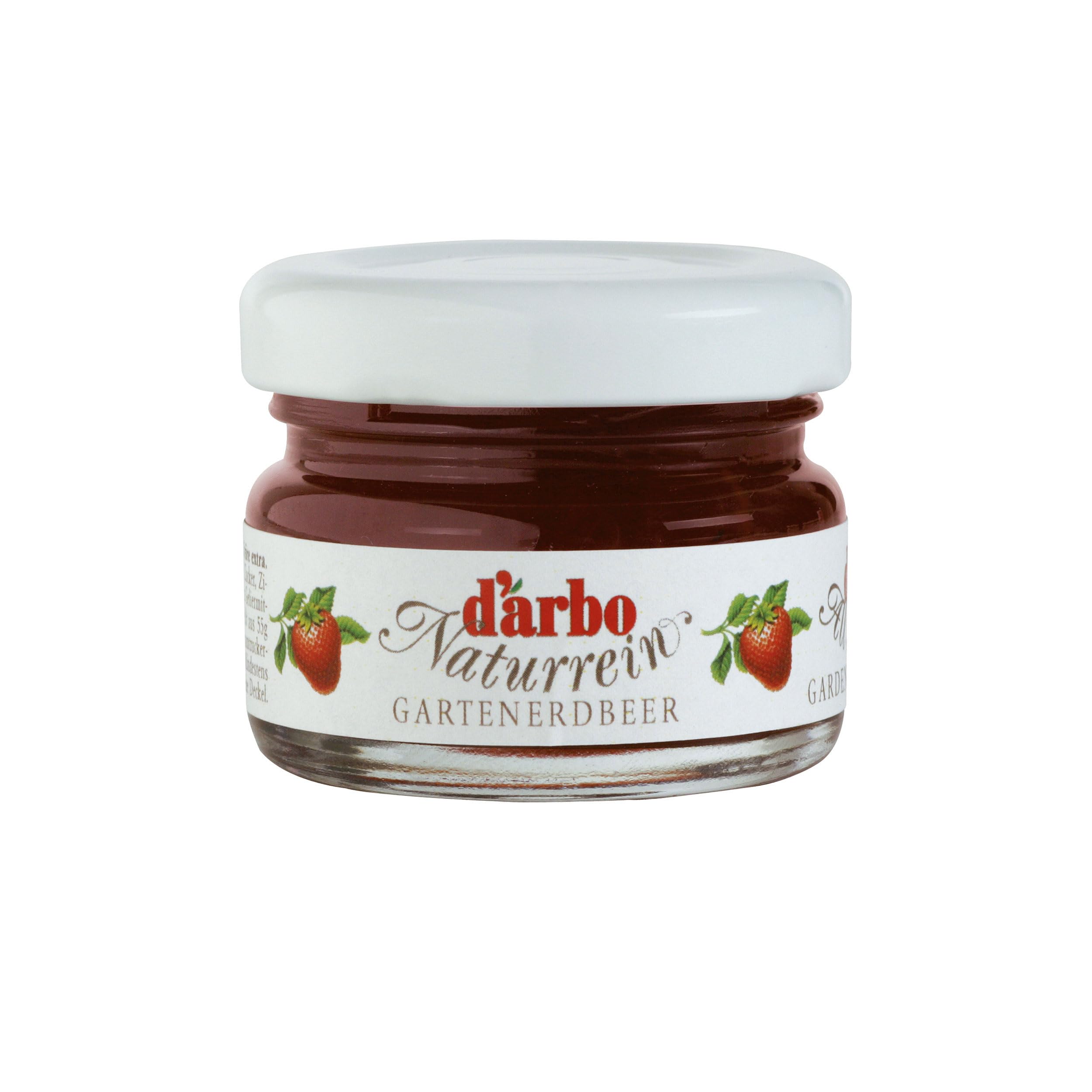Darbo Erdbeer Konfitüre im Miniglas, Brotaufstrich, Brot Aufstrich, Marmelade, für Gastro, Hotel, Büro, Kantine, 60 Stück á 28 g
