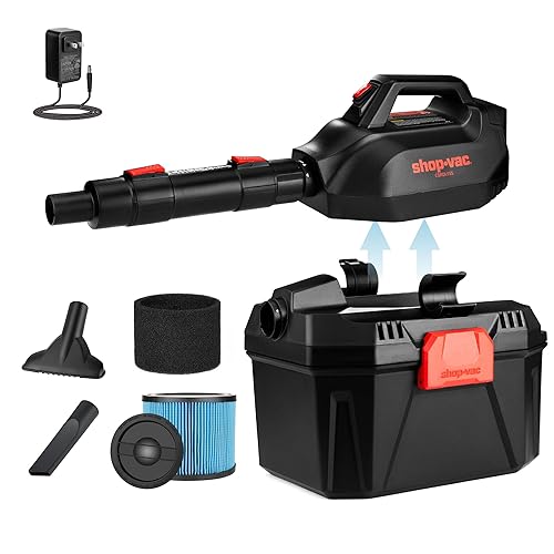 Shop-Vac Aspiradora inalámbrica húmeda/seca de 2 galones de 20 V con soplador desmontable, aspiradora portátil 3 en 1 con función de soplador,