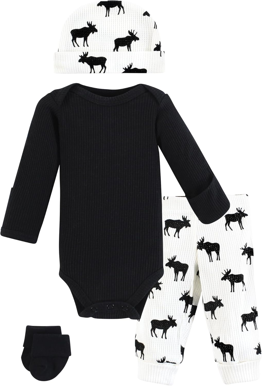 Hudson Baby Unisex Thermal Preemie Layette Set 4pc Short Sleeve Outfit