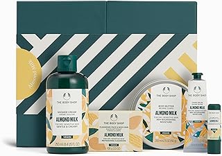 The Body Shop Almond Milk Gift Set - 5 Piece Set, Includes Shower Cream, Body Butter, Face & Body Bar, Hand Balm, Lip Care Stick, Vegan