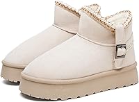 FINIWOR Women's Snow Boots Waterproof Fur Lined Warm Winter Ankle Platform Boots Non-Slip Mini Booties