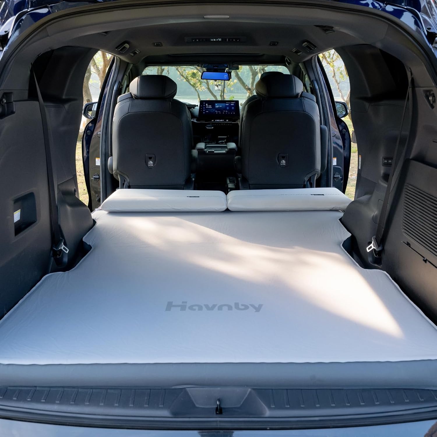 Car Mattress for Toyota Sienna – Full Foam Car Bed Backseat for Minivan, True Flat Rear Seat Mattress w/Wedge Base, Built-in Air Pump, Inflatable Sleeping Pad for Camping, Travel Nap&Road Trip