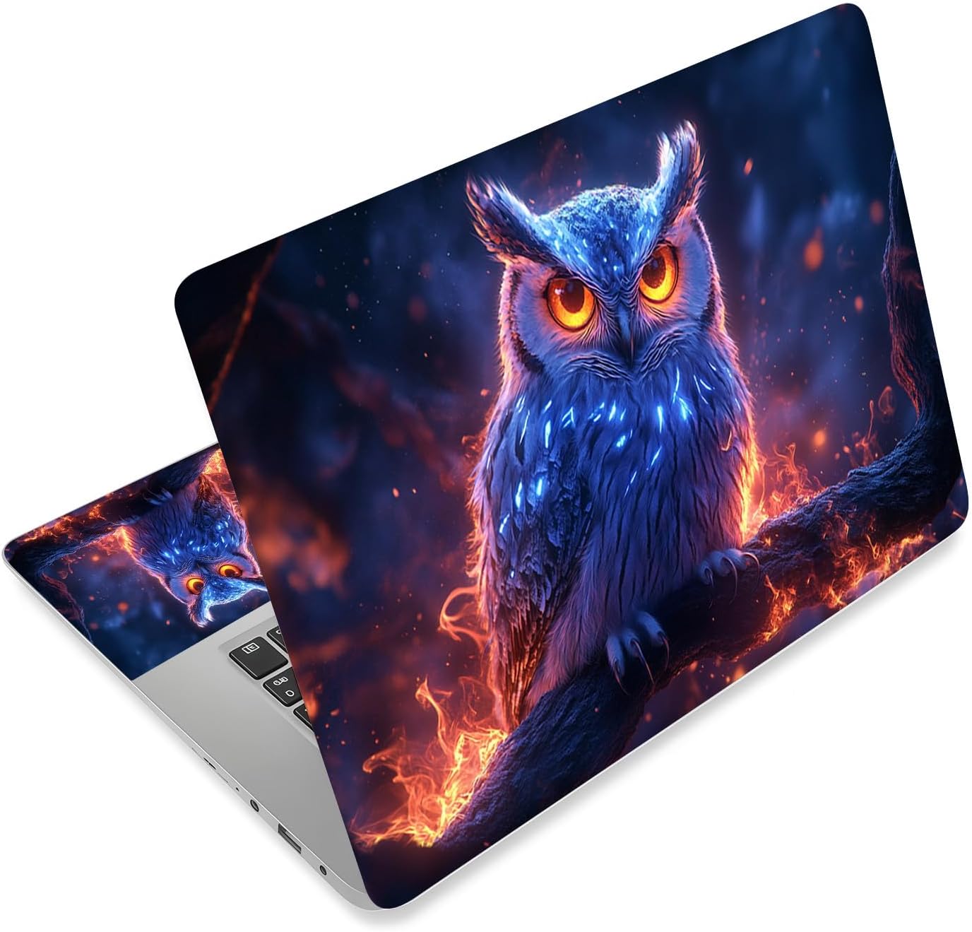 Universal Laptop Skin Sticker Decal,15.6 Inch Laptop Vinyl Cover for 13" 14" 15.6" Laptop,Scratch-Resistant Waterproof Protector Wrap,Reusable with Wrist Pads,Samurai Skull in The Waves