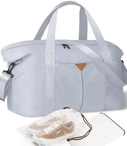 Duffle Bag for Travel with Trolley Sleeve Gym Bag Grey 37L