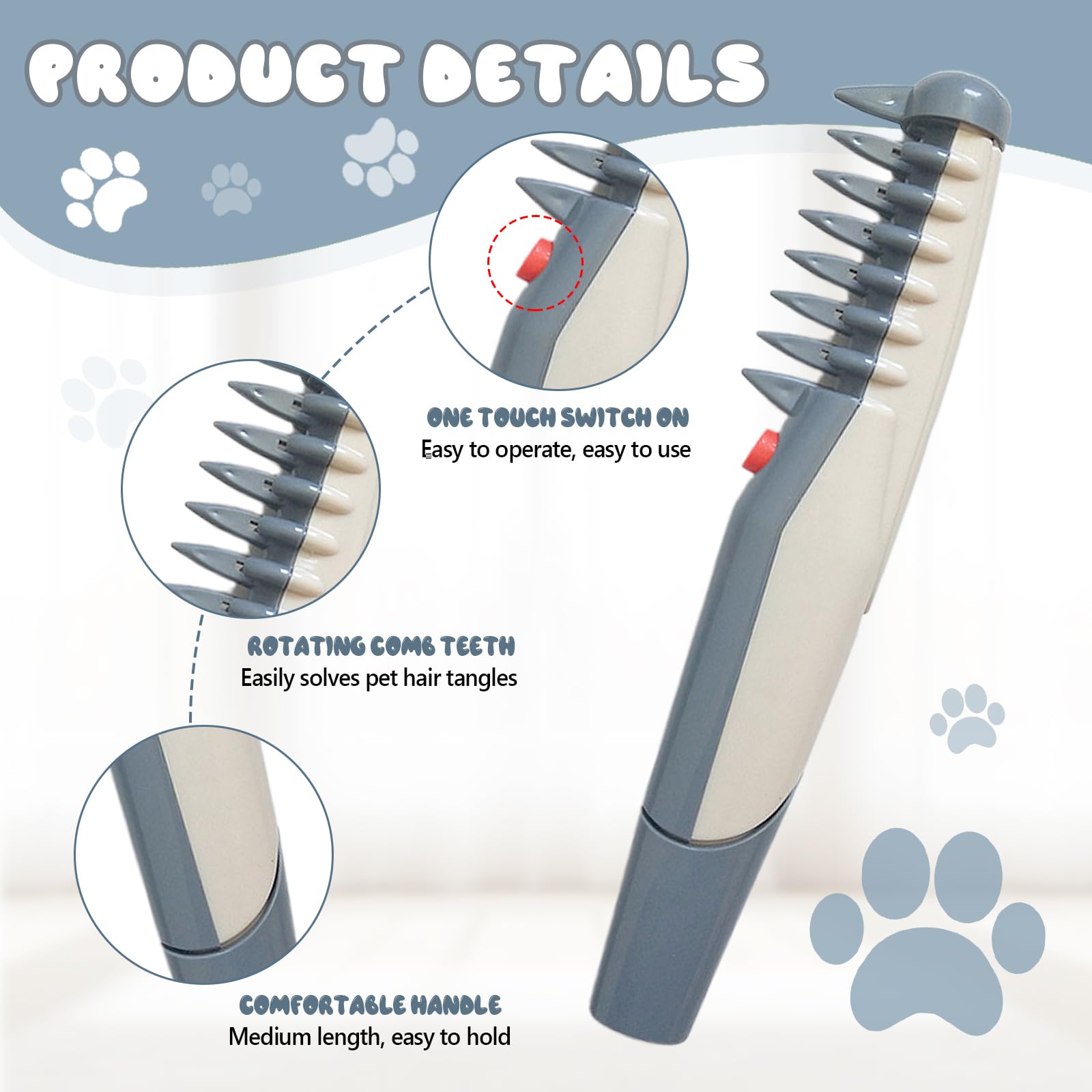 Petsboro Mataway E Peigne électrique 2 en 1 pour chien et chat