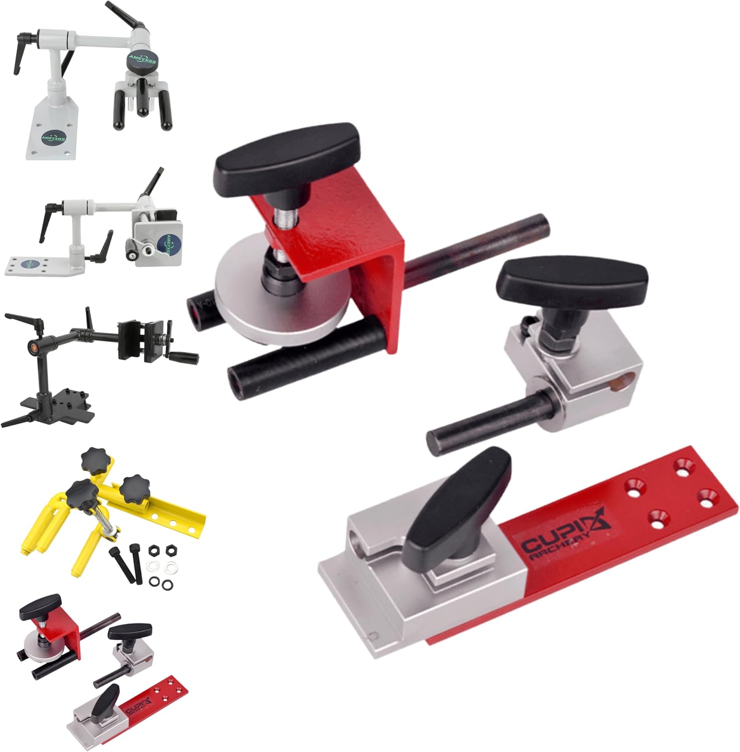 Professional Compound Bow Vise Metal Archery Bow Press with 360° Rotation & 10-60mm Wide Jaw Adjustable Bow Maintenance Stand