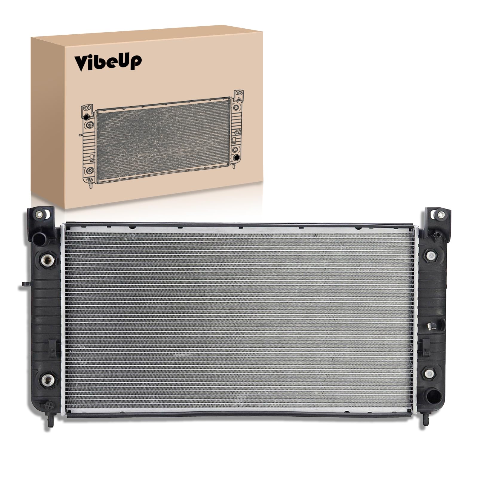 VibeUp 2370 Radiator Compatible With Chevrolet Silverado Suburban Tahoe Cadillac Escalade 4.8L 5.3L 6.0L 6.2L V8 | Replaces GM3010274 15841573 25811504 52486596 52487603 2370