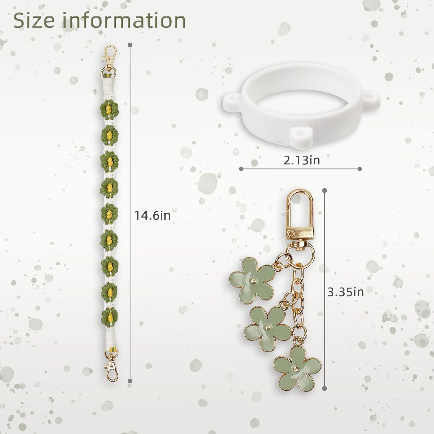 Handle Strap and Charm Set for Owala Water Bottle 24 oz, 32 oz, 40 oz, Owala Kids, Owala Coffee Tumbler, Owala FreeSip – Includes Handle Strap, for Owala Accessories & Stanley Cup Accessories - Image 5