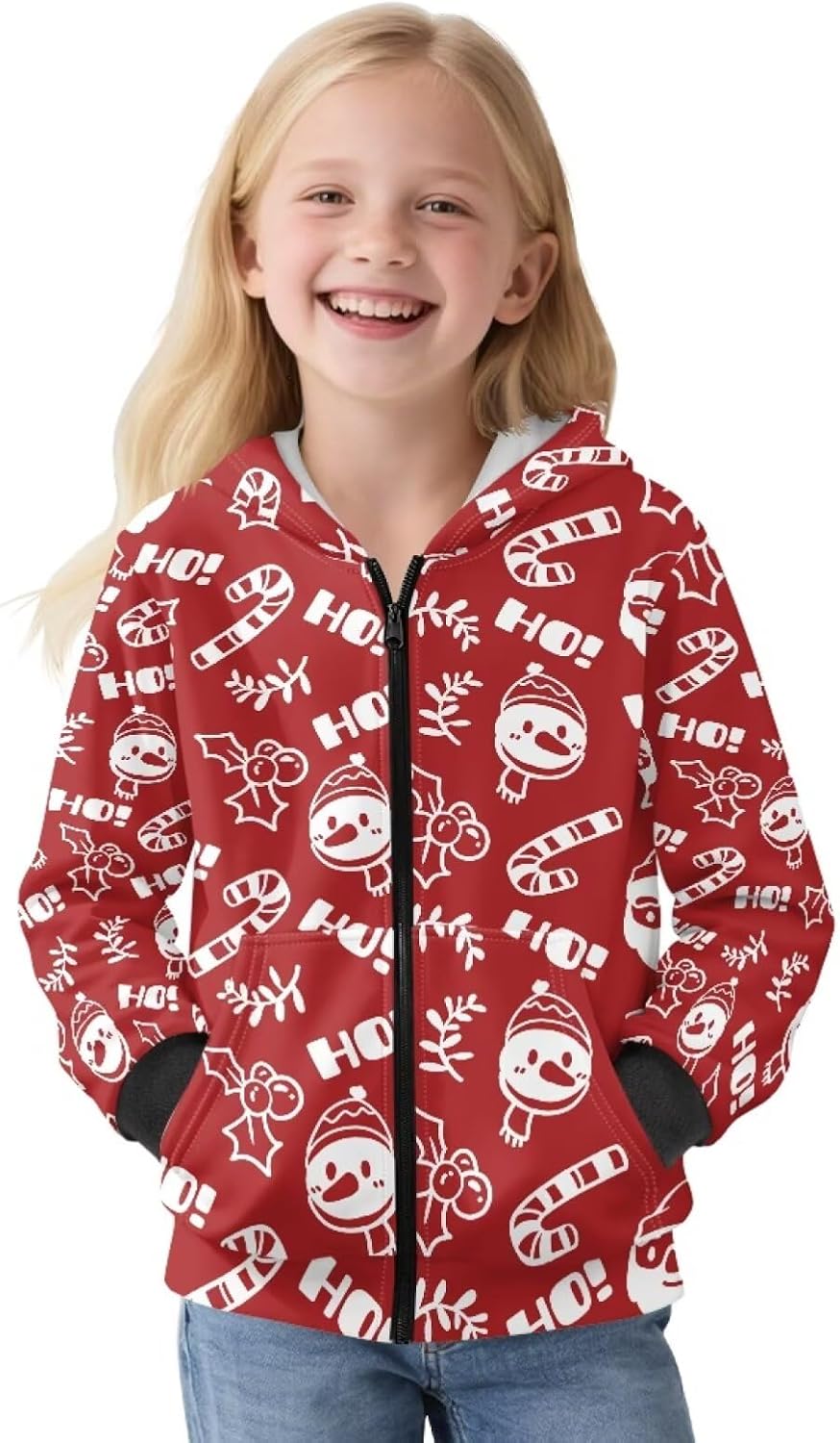 Teen Girl Hoodie Boys Zip Up Hoodie Fall Winter Hooded Sweatshirt Graphic Big Kids Jacket Coat Sportswear