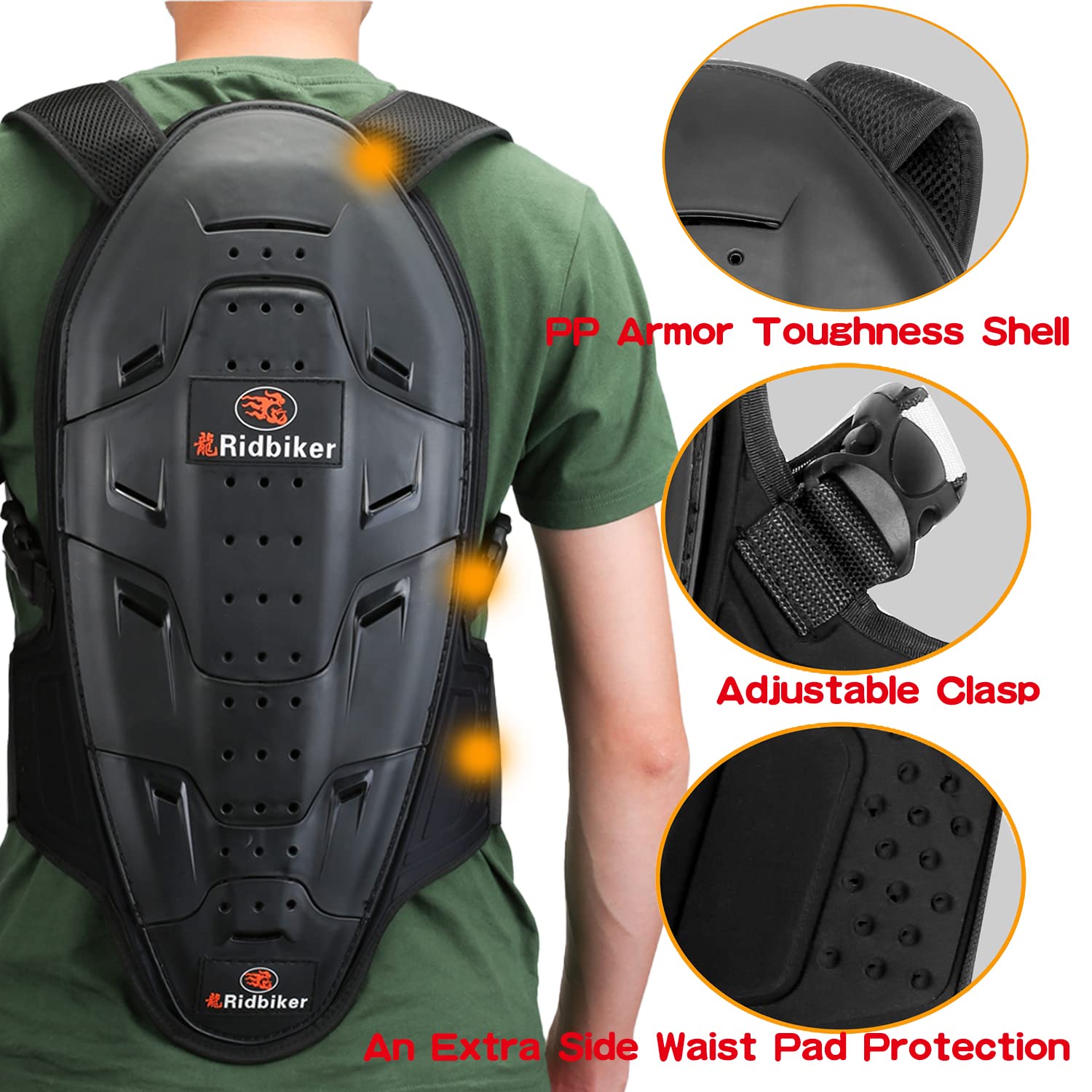 BACK PROTECTOR SPINE GUARD MOTORCYCLE MOTORBIKE SKIING SKATING