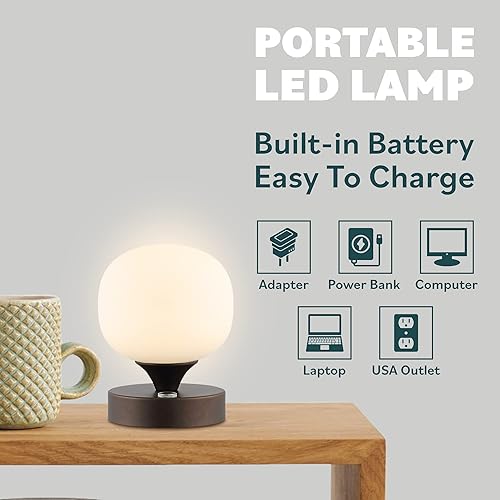 Miniatura 5 de JONATHAN Y JYL7112A Owen - Lámpara de mesa LED integrada de hierro bohemio de 613 pulgadas recargable lámpara de mesa LED contemporánea para