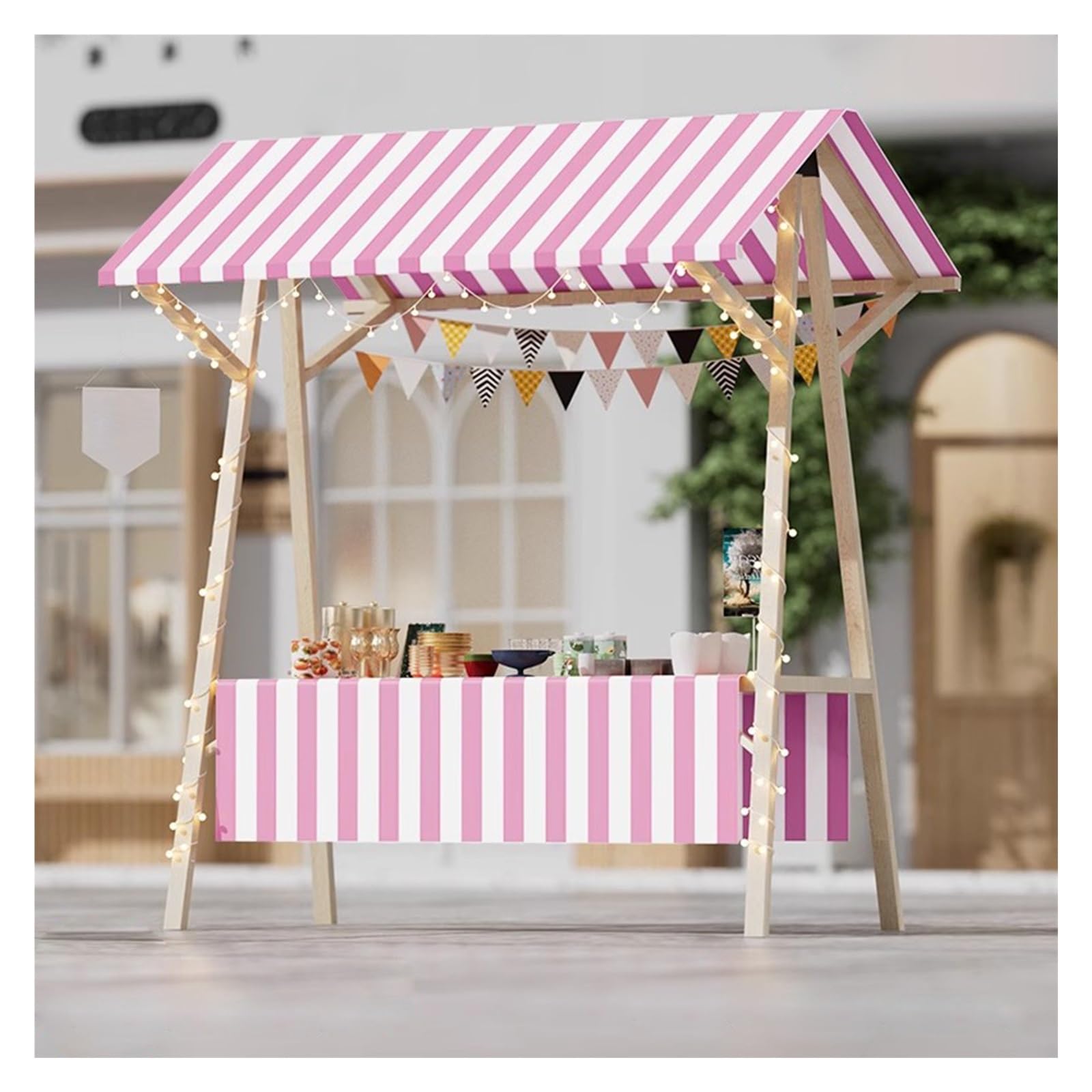 Foldable Vendor Cart on Wheels, Lightweight Market Stall Display Stand for Food and Flower Sales, Portable Folding Solution for Vendors