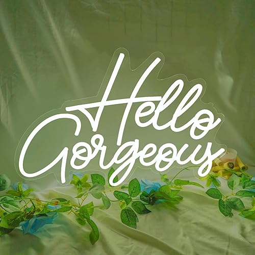 Miniatura 2 de Hello Gorgeous - Luz nocturna LED de neón para pared, hogar, fiesta, pared, boda, día de San Valentín, dormitorio, cumpleaños, arte, bar, club,