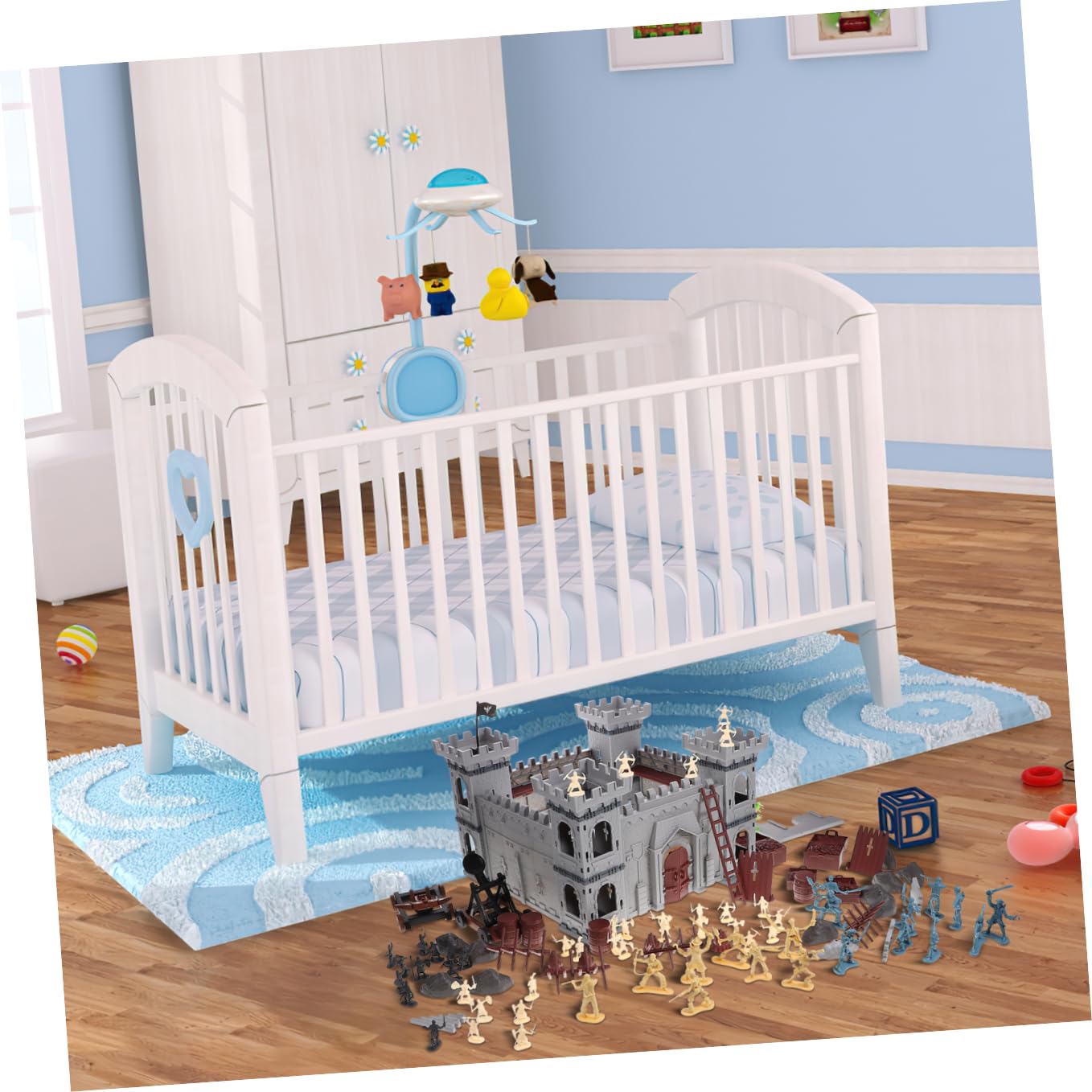 Set Castello Assemblato a Tema Pirata 310 Pezzi, Plastica | Decorazioni a Tema Pirata, Accessori Inclusi in Borsa, per Feste Speciali e Natale