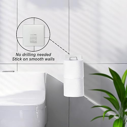 Miniatura 3 de Soporte de papel higiénico con almacenamiento extra de 4 rollos de papel higiénico, soporte de pared sobre el tanque, soporte de papel higiénico de